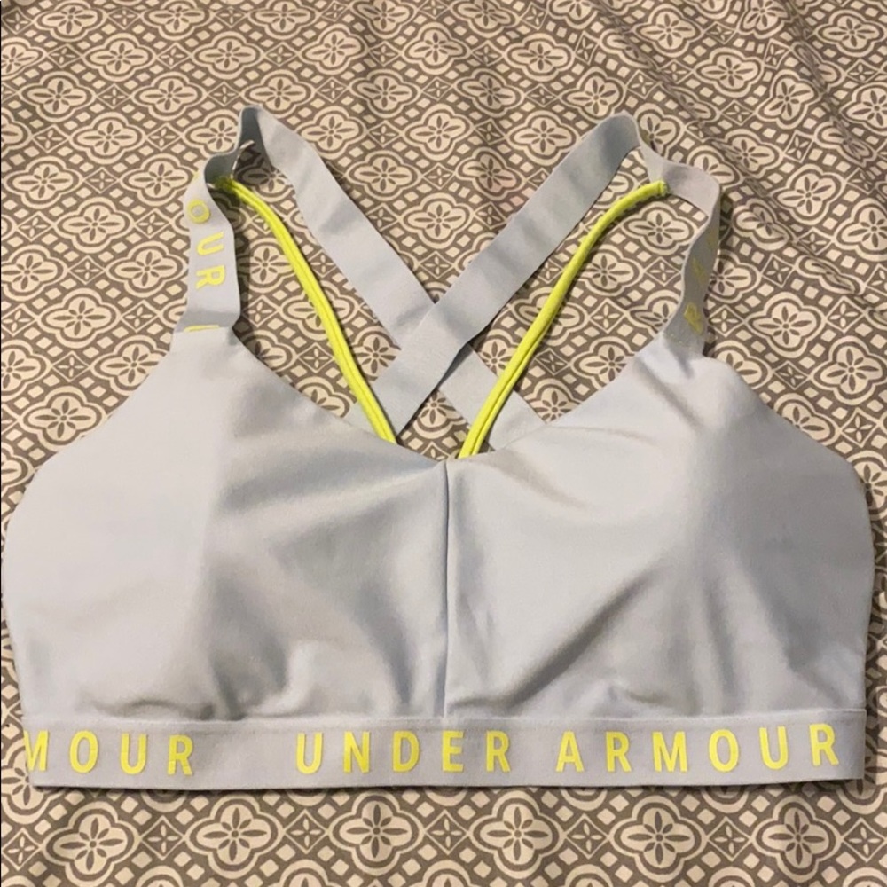Light blue UA sports bra